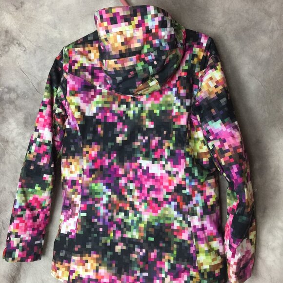 Burton Jacket Womens S Pink Dryride Pixel Geometric Snowboard Ski Parka Coat Zip - Picture 9 of 15